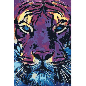 Картина по номерам "Фиолетовый тигр"