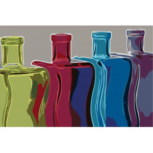 Картина по номерам "Разноцветные бутылки"