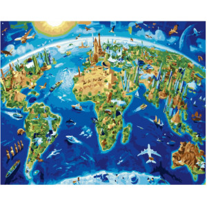 Картина по номерам "Карта мира"