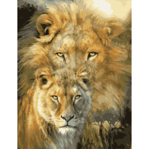 Картина по номерам "Лев и львица"