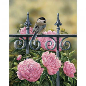 Картина по номерам "Маленькая птичка на заборе"