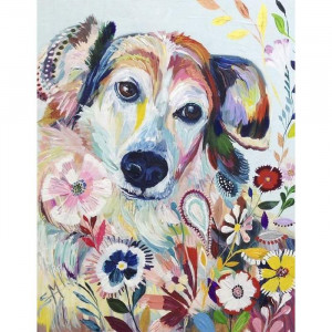 Картина по номерам "Цветочный пёс"