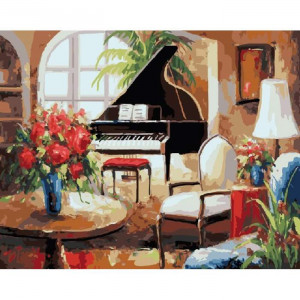 Картина по номерам "Чёрный рояль"