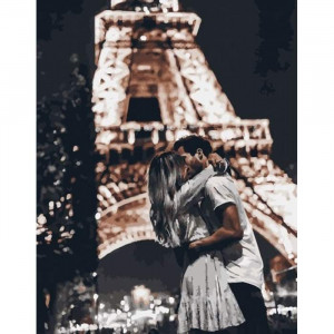 Картина по номерам "Поцелуй у Эйфелевой башни"