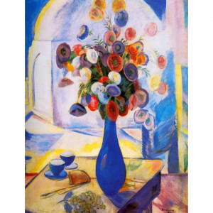 Картина по номерам "Цветы в синей вазе"