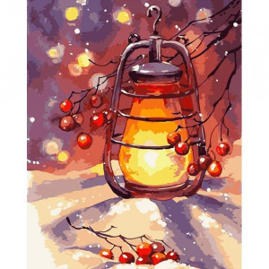 Картина по номерам "Ліхтар на снігу"