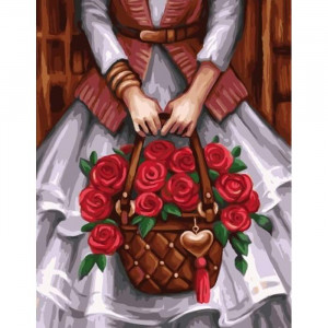 Картина по номерам "Корзина роз"