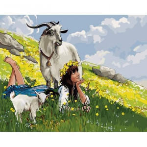 Картина по номерам "Пастушка на полянке"