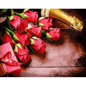 Картина по номерам "Троянди та шампанське"