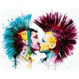 Картина по номерам "Яркий поцелуй"