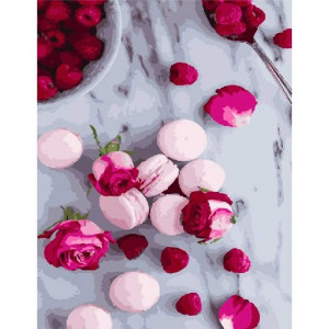 Картина по номерам "Розы и пирожные"