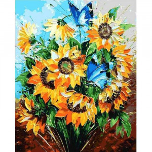 Картина по номерам "Метелики на соняшниках"