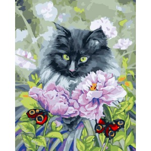 Картина по номерам "Милуючись метеликами"