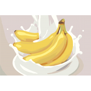 Картина по номерам "Бананы со сливками"