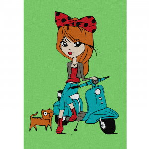 Картина по номерам "Дівчинка з кошеням"