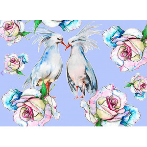 Картина по номерам "Влюбленные птицы"