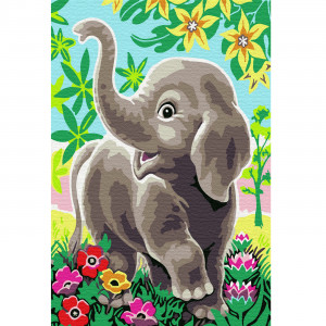 Картина по номерам "Слоненя в казковому лісі"