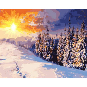 Картина по номерам "Зимний рассвет"