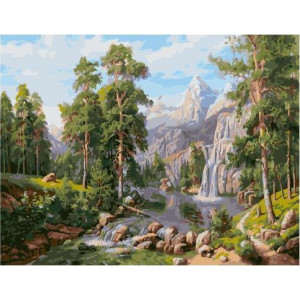 Картина по номерам "Пейзаж с водопадом"