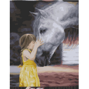 Картина по номерам "Девчока с лошадью"