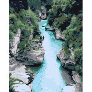 Картина по номерам "Річка в ущелині"