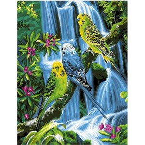 Картина по номерам "Два попугайчика"