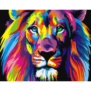 Картина по номерам "Райдужний лев"