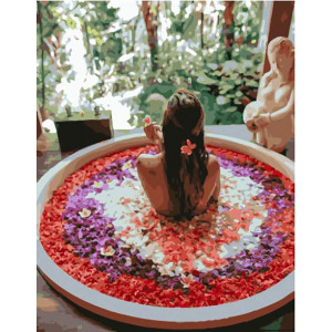 Картина по номерам "Ванна с цветочными лепестками"