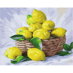 Картина по номерам "Кошик із лимонами"