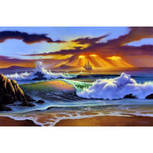 Картина по номерам "Захід сонця на горизонті"