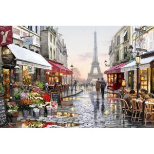 Картина по номерам "Квітковий магазин у Парижі"