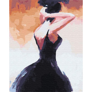 Картина по номерам "Девушка в черном платье"
