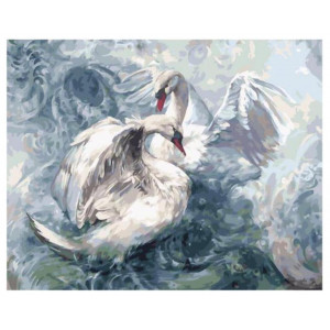 Картина по номерам "Лебедь в море"