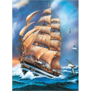 Картина по номерам "Корабль в буре"
