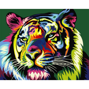 Картина по номерам "Радужный тигр"