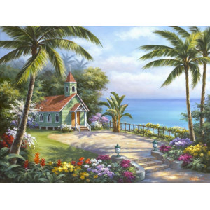 Картина по номерам "Церковь на Гавайях"