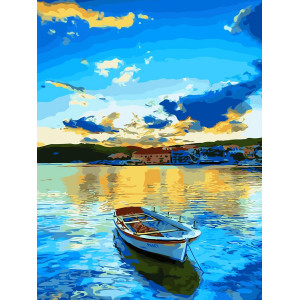 Картина по номерам "Човен на озері"
