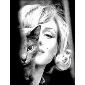 Картина по номерам "Мэрилин с котёнком"