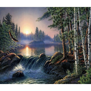 Картина по номерам "Закат над озером"