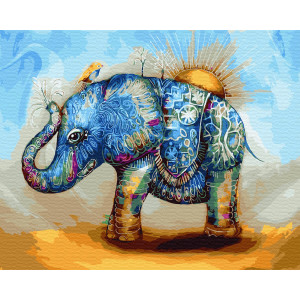Картина по номерам "Слон в абстракции"