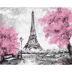 Картина по номерам "Розовый Париж"