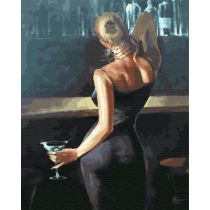 Картина по номерам "Девушка с бокалом мартини"