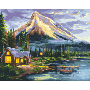 Картина по номерам "Дом у реки"