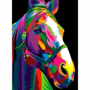 Картина по номерам "Цветная лошадь"