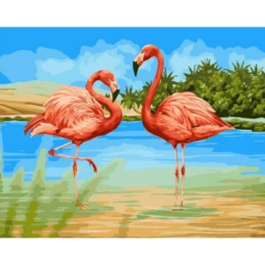 Картина по номерам "Два Фламинго"