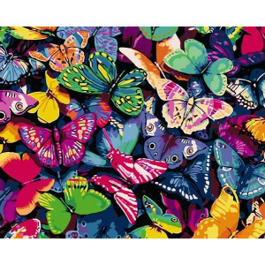 Картина по номерам "Красочные бабочки"