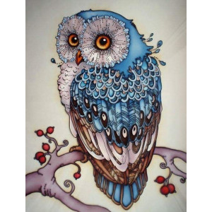 Картина по номерам "Птицы: Синяя сова"