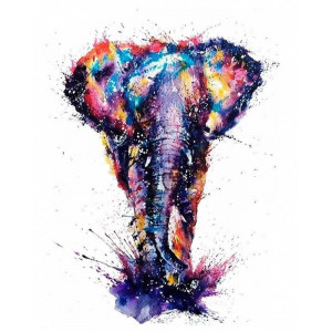 Картина по номерам "Цветной слон"