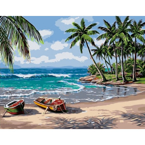 Картина по номерам "Море и пальмы"