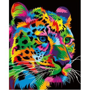 Картина по номерам "Цветной гепард"